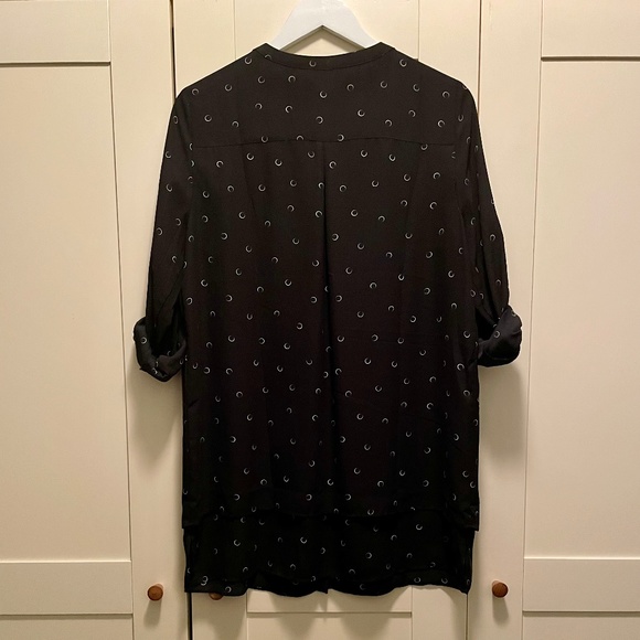 Reitmans Black & White Circle Pattern 3/4 Sleeve Blouse Size L - Picture 4 of 5